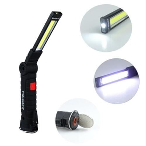 Portable COB LED Flashlight With Built-in Battery Rechargeable Torch Waterproof Hanging Lamp For Night Lighting And Camping