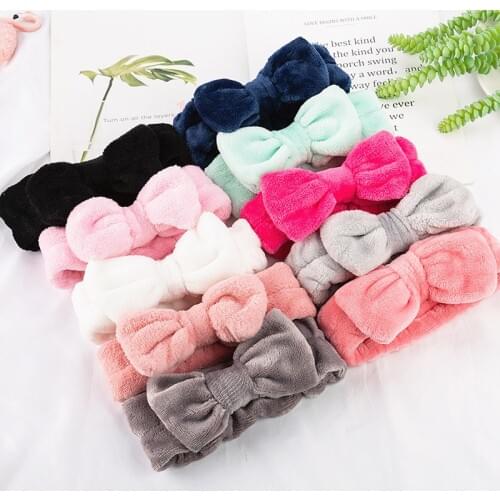 1PC Fashion Coral Fleece Soft Headband Cross Top Kont Hairband Elastic Hair Band For Women Girls Wash Face Turban Hairhand
