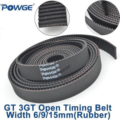 POWGE GT 3GT Open synchronous Timing belt width 6/9/15mm 3GT-6/3GT-9/3GT-15 Rubber Small Backlash Accuracy Positioning 3GT Belt