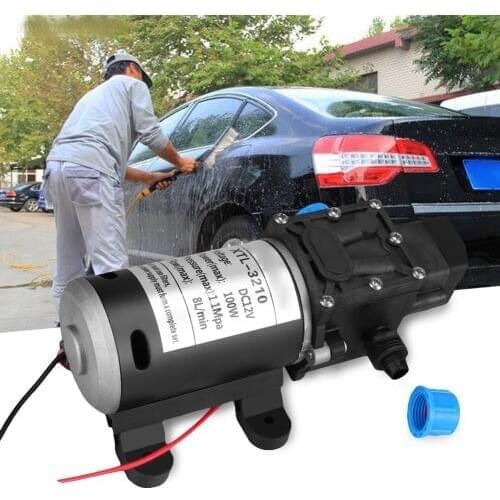 Brand New DC 12V 100W 8L/Min 160Psi High Pressure Diaphragm Self Priming Water Pump For Wash Suitable For Car Washing Machine