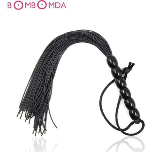 Sex Shop Leather Sex Whip Fetish Spanking BDSM Bondage Beads Whip Sex Slave Whip Sex Toys For Adult Couples Woman Flirting Toys