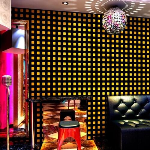 Modern Small Grid Wall Paper Club Light Reflective ktv Room Bar Style Decoration Wallpapers Waterproof Vinyl PVC Wallpaper P112