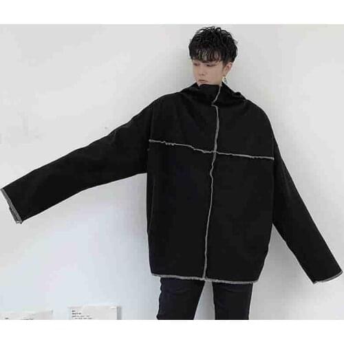 Yamamotos dark Pullover stand collar sweater for mens personality