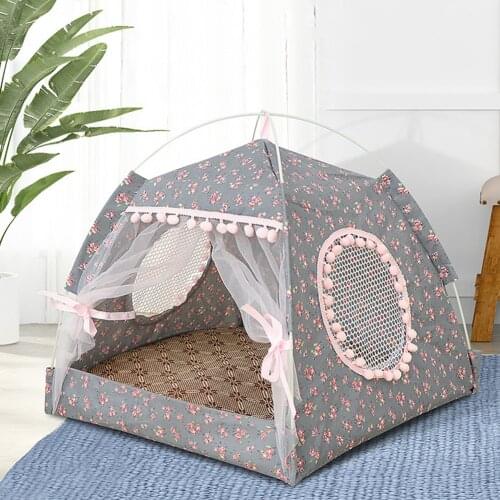 Pet Products Cat Bed The General Teepee Closed Cozy Hammock With Floors Cat Tent Pet Small Dog House Accessories Products