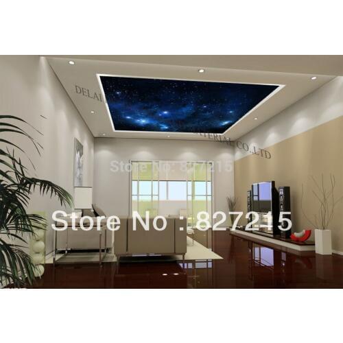 U-9436 New UV Star Printed Skylight PVC stretch ceiling film for kids room decoration
