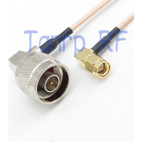 1PCS RG316 extension cable 3FEET N male to SMA male double right angle RF adapter connector 1M Pigtail coaxial jumper cable