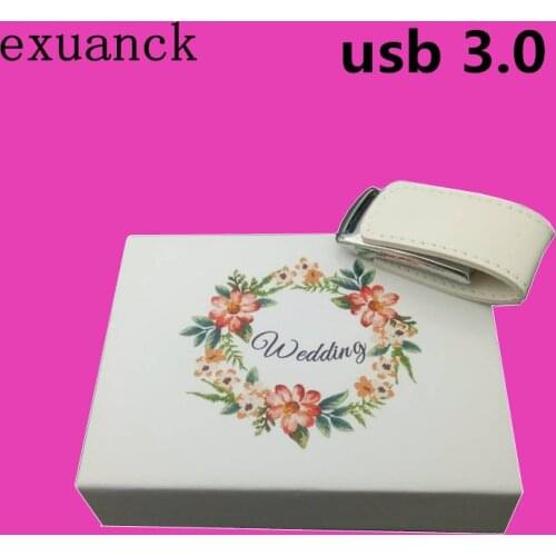 Exuanck High Speed Usb 3.0 Leather Style Pendrives Costom Logo For Wedding Gift Photography Usb Sticks (over 10pcs Free Logo)