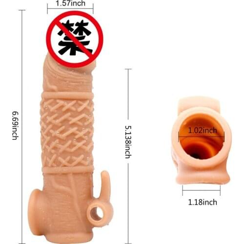 Adults 18 Men Cock Ring Penis Enlargement Vibrators Simulation Penis Sleeve Adult Sex Toys for Men