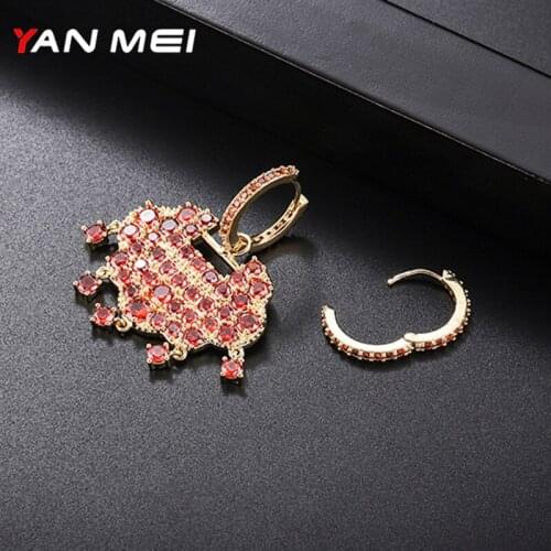 YANMEI Rhinestone Cloud Stud Earrings For Women Cute CZ High Quality Fashion Jewelry Gift Brincos Pendientes YME7885Y