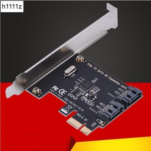 1X 4X 8X 16X PCI-E Cards PCI Express to SATA 3.0 2-Port SATA III 6Gbps Expansion Adapter Boards Add On Cards
