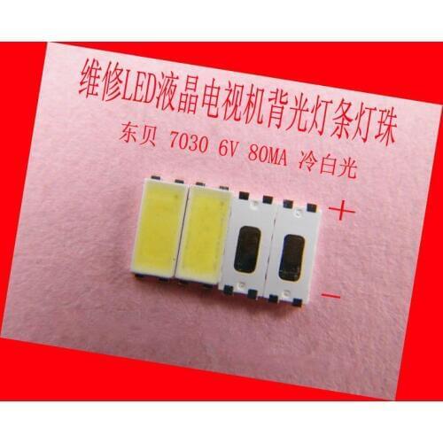 200piece/lot for repair LCD TV LED backlight Article lamp SMD LEDs 7030 6V Cold white light emitting diode