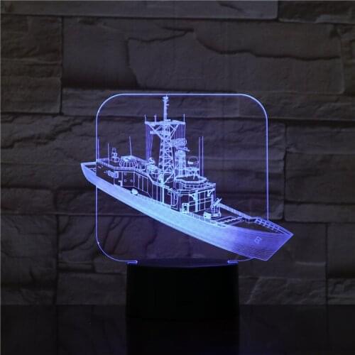 Destroy Ship 3D LED Desk Lamp Night Light Acrylic Bulbing Optical Illusion Table Lumineuse Baby Nightlight Veilleuse 1751