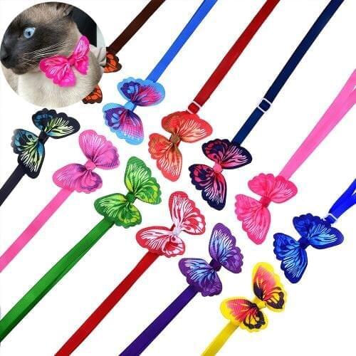 50pc Pet Dog Bow Ties Adjusted Cat Puppy Pet Bowties Neckties Butterfly Designs Pet Supplies Dog Holiday Grooming Accessories