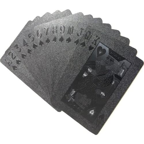 54sheets/set Creative Poker Black Poker Cards Sets Plastic PET Waterproof Playing Cards For Board Games Magic Party Gift