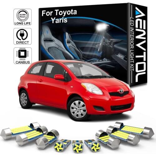 AENVTOL Canbus For Toyota Yaris 2005 2006 2007 2008 2010 2012 2013 2014-2020 Sedan Auto LED Interior Dome Lights Accessories Kit