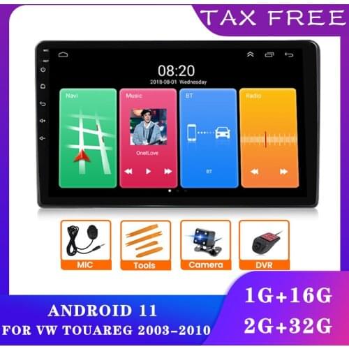 Android 11 2.5D Screen RDS AM FM Car Video For VW Touareg 2003-2010 GPS 2+32G car Radio GPS WIFI Mirror link Stereo