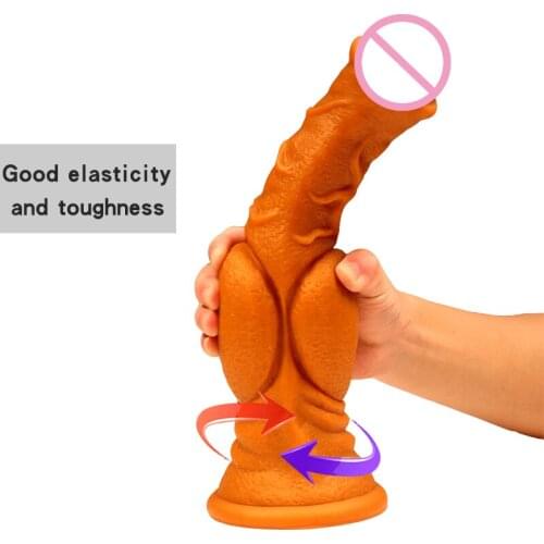 BIG Dildo Realistic Sliding Foreskin G Spot Stimulate Soft Silicone Penis Soft Huge Big Dick Suction Cup Sex Toys Adult Toy