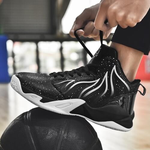 Brand PU Breathable Basketball Shoes Men Rubber Platform Wear-Resistant Non-Slip Basket Sport Homme Mens Sneakers Size 36-48