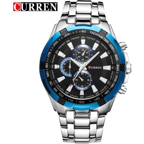 CURREN Fashion Business Men Watches Analog Sport Clock Full Steel Waterproof Wrist Watch For Men relogio masculino Male Clock
