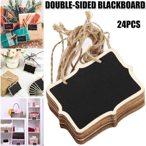 Chalkboard Hanging Wooden Chalkboard Signs Mini Wood Chalkboard Labels Rectangle Blackboard Massage Board Sign NK-Shoppi
