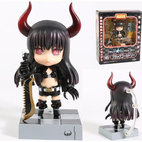 145 Black Gold Saw Black Rock Shooter Action Figure Toy PVC Q Version Collection Model Gift for Children