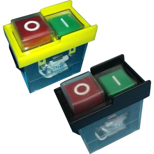 Electromagnetic Pushbutton Switch Industrial Bench Saw Switch KJD6 5E4 220V Gaoyou, Yellow Black