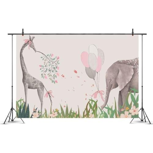 Animals Backdrop Elephant and Deer Photography Background Photo Booth Studio Decor