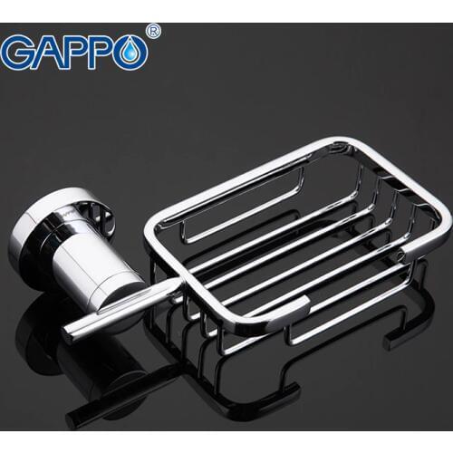 GAPPO 1SET High Quality Wall mout Bathroom soap dish holder Stainless Steel restroom Soap Basket Soap Box Dish Holder GA1802-1