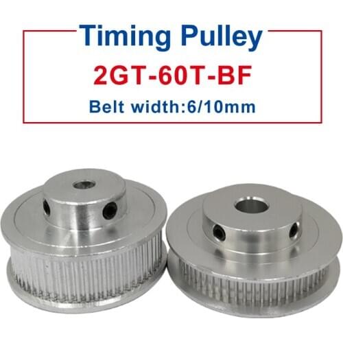 GT2-60Teeth Timing Pulley Bore 5/6/6.35/7/8/10/12/14/15 mm Pulley Wheel Match with width 6/10mm GT2-timing belt For 3D Printers