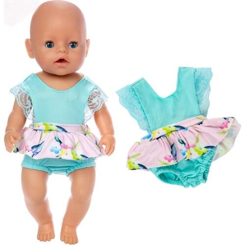 Blue Short Jumpsuits Suit Fit 17 inch 43cm Doll Clothes Born Baby Doll Accessories Suit For Baby Birthday Festival Gift