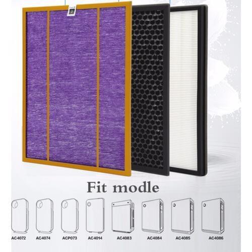 3pcs/lot ac4141 ac4143 ac4144 filter kit for Philips AC4072 AC4074 AC4083 AC4084 AC4085 AC4086 AC4014 ACP073 air purifier parts