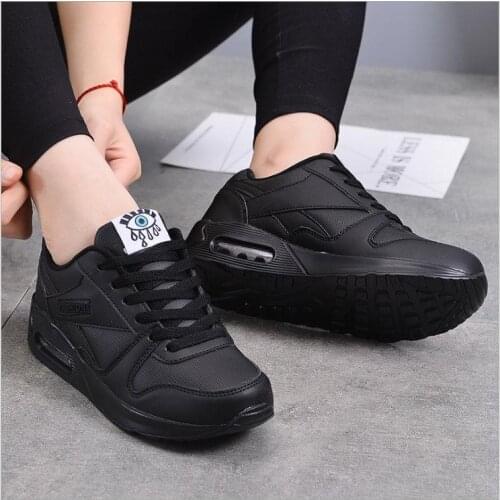 Fashion Korean White Platform Sneakers Women Shoes 2020 Pink Flats Breathable Black Leather Sneakers Tenis Feminino Casual Shoes