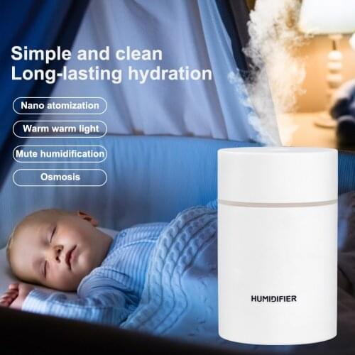 300ml USB Mini Humidifier Desktop Misting Aroma Diffuser With Night Light 2 Modes Auto Power Off Air Humidifier For Car Office