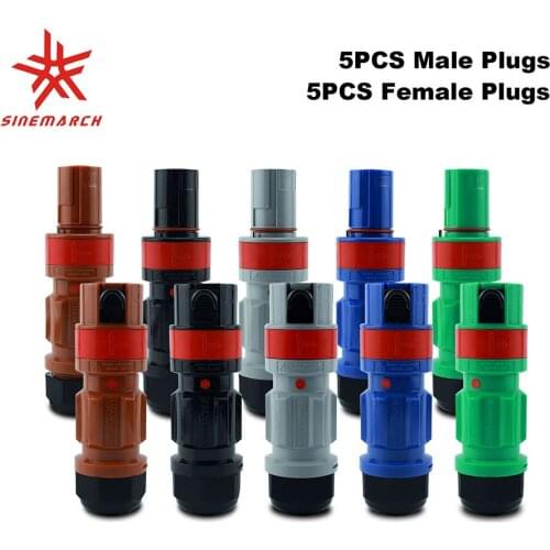 10PCS POWERART 400 Amp Male Female Plug Set Power Connector Silver Plated Brass Contact for Stage Power Distro