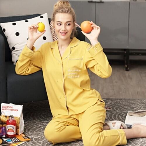 Latest Women Sleepwear Autumn Winter Warm Woman Australia Cotton Pajama Suit Nightwear Pajama home clothing One Set For Ladies
