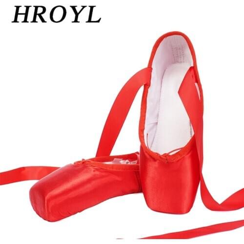 New Arrivals Ballet Pointe Shoes Girls Ballet Shoes With Ribbons Women Satin Canvas Ballerina Professional Ballet Dance Shoes