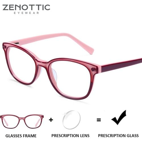 ZENOTTIC Acetate Prescription Glasses Children Girl Boy Myopia Optical Spectacles Frame Anti Blue Light Photochromic Eyeglasses