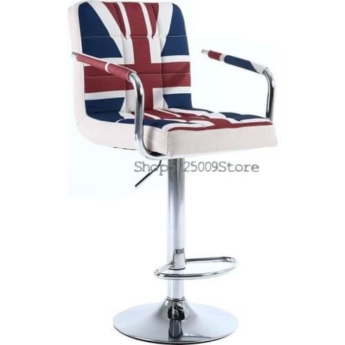 Modern Simple European Bar Cashier Front Desk Chair High Foot Back Lift Chair Makeup Beauty Manicure Rotary Chair