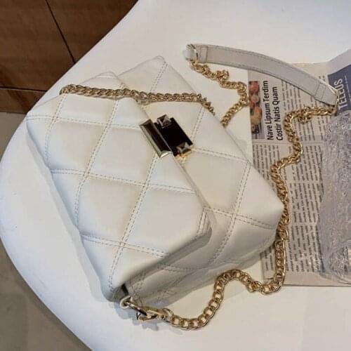 Crossbody Bag Shoulder Bag Ladies Messenger Women Bag Backpack Chain Fashion All-match Lingge PU Leather Handbags 2021 New Solid