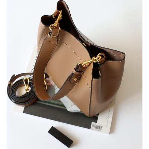 New design tote bags split leather thick line bucket bag female large capacity shoulder bag casual handbag GN-SB-ttstzp