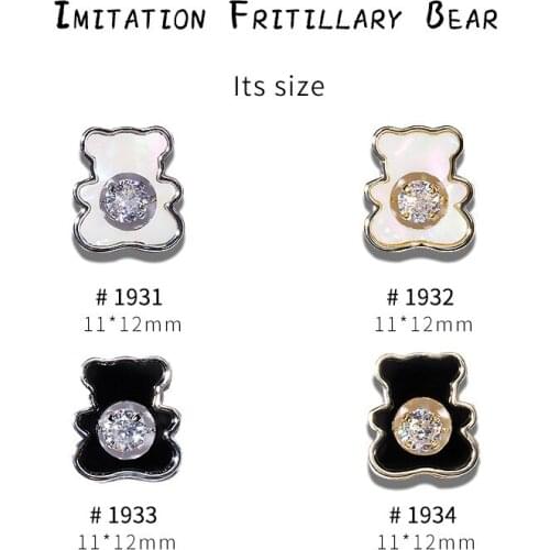New Cartoon Small Bear Nail art Decoration 3D nails rhinestone Jewelry Accessories Manicure Charms