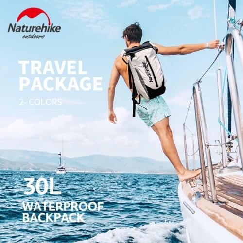 Naturehike Waterproof Backpack 30L 500D PVC IPX6 Outdoor Beach Swimming Canoeing Storage Bag Dry Wet Separation Portable
