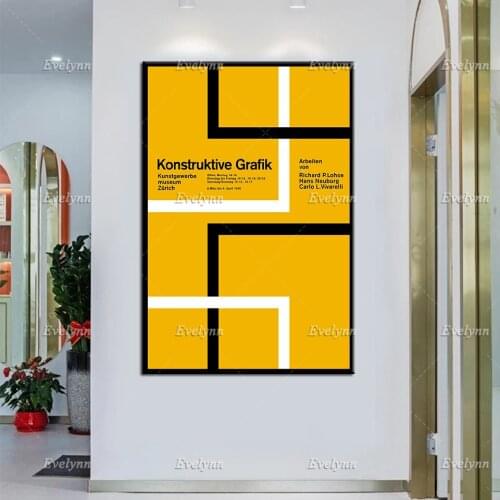 Exhibition Poster Konstructive Grafik 1958 By Hans Neuburg Modern Home Decor Prints Wall Art Canvas Modular Pictures Gift