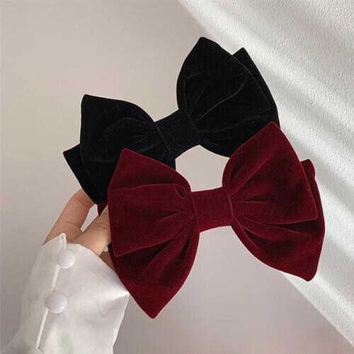 Bow Hair Clips Barrettes Solid Color Bow Scrunchies Elastic Rubber Hair Band Hair Pin Hair Bow Tie Hair Accessories for Women