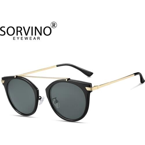SORVINO Vintage Shades For Women Luxury Mirror Cat Eye Sunglasses Summer 2020 Brand Designer Flat Top Rave Pink Sun Glasses P426