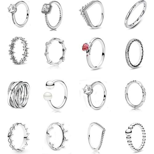 2021 New Free Shipping Authentic 925 Sterling Silver Stones Stripes Rings Exotic Crown Ring For Women DIY Jewelry S925 Rings