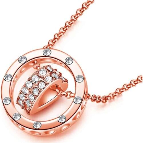 New Fashion Heart Pendant Necklace Rose Gold Clavicle Chain Women Romantic Love Memory Wedding Necklace