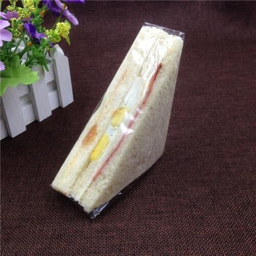 100pcs Full transparent packaging sandwich bags sandwich bag bread bags triangle bag
