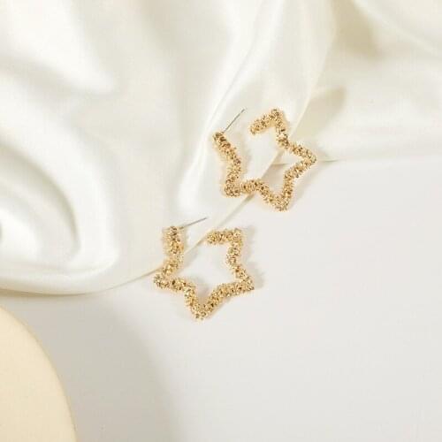 New Geometry Earring Love-Heart Five-Pointed Star Exaggerated Alloy Stud Ear Womens Temperament Fine Fashion Jewelry