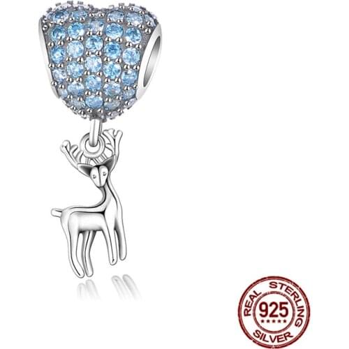 2021 New 925 Sterling Silver Blue Exquisite Fawn Fit Original 3mm Bracelet&Bangle For Women Birthday Fashion Jewelry Gift